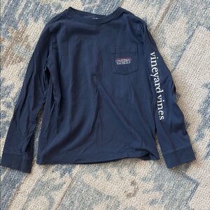 Vineyard Vines Kids Blue Hockey Long Sleeve Tee